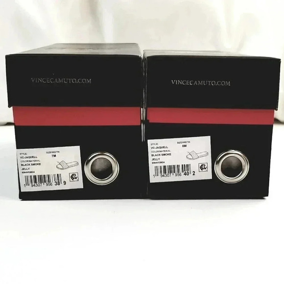 Vince Camuto Women's Jaquell Black Smoke Rhinestone Embossed Jelly Sandal Slide - Picture 12 of 12